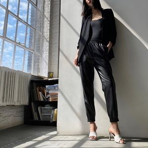 Vegan Leather Joggers